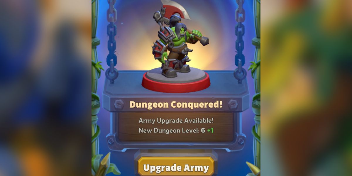 Warcraft Rumble Dungeon Completed Menu Grommash Upgrade Army