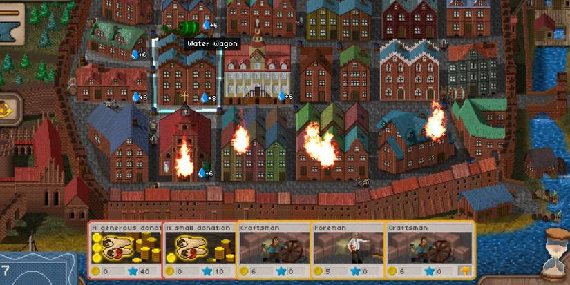 A bunch of fires in a town in Waterworks!