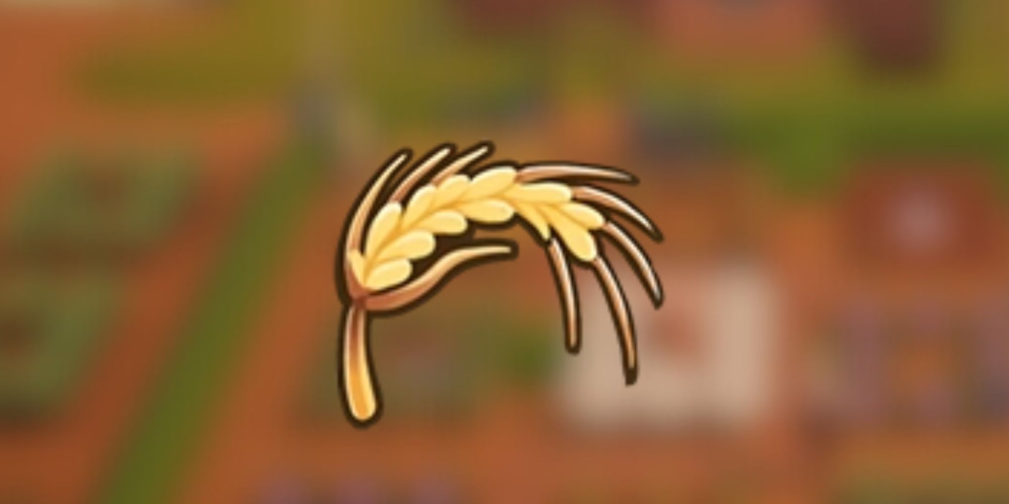 Wheat icon on a blurred background in Coral Island