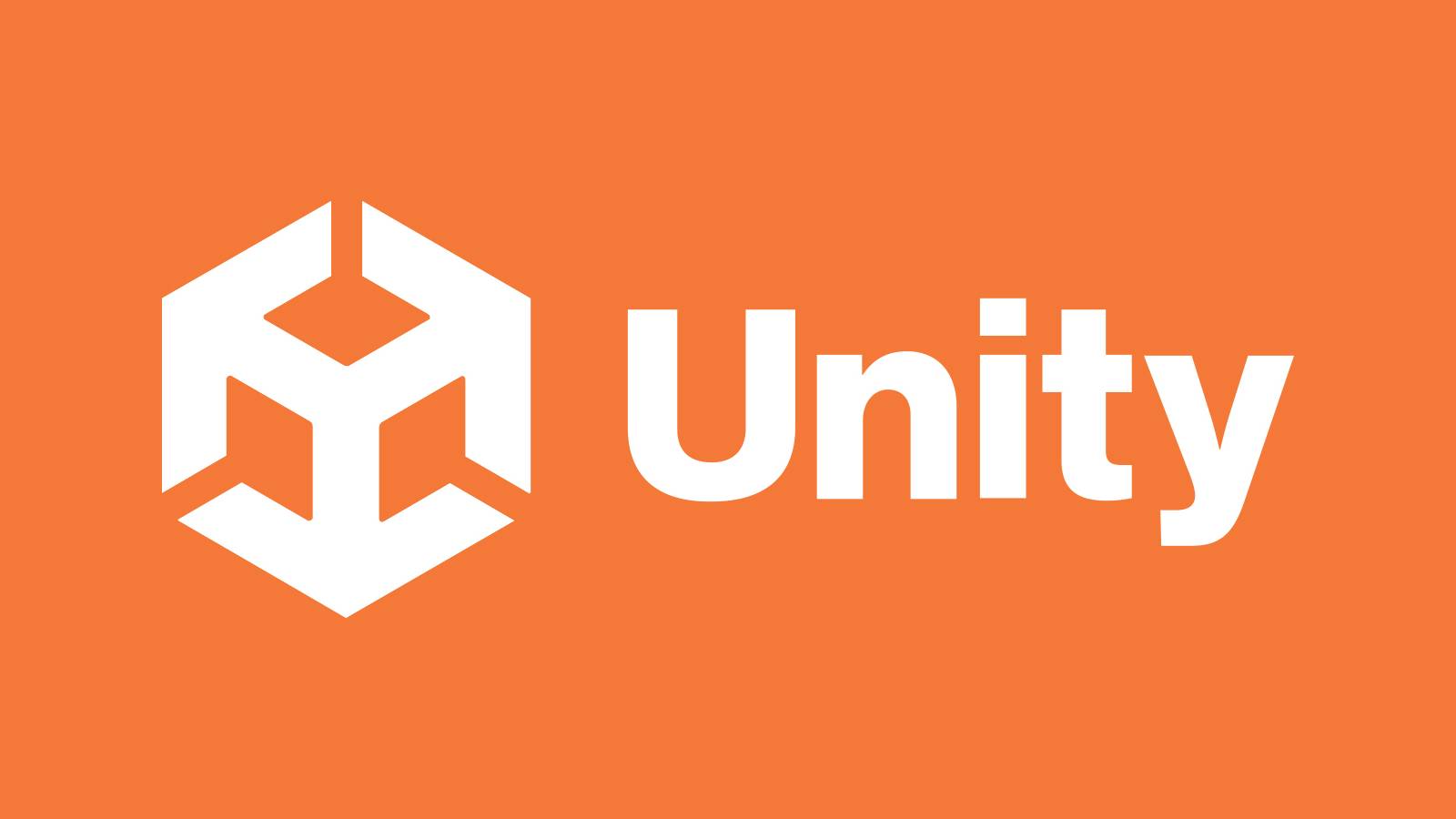 White Unity Technologies logo on Crayola Orange background