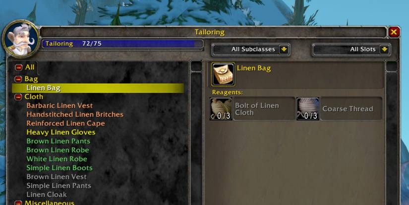 World of Warcraft Hardcore Gold Tips Professions Classic Tailoring WoW HC
