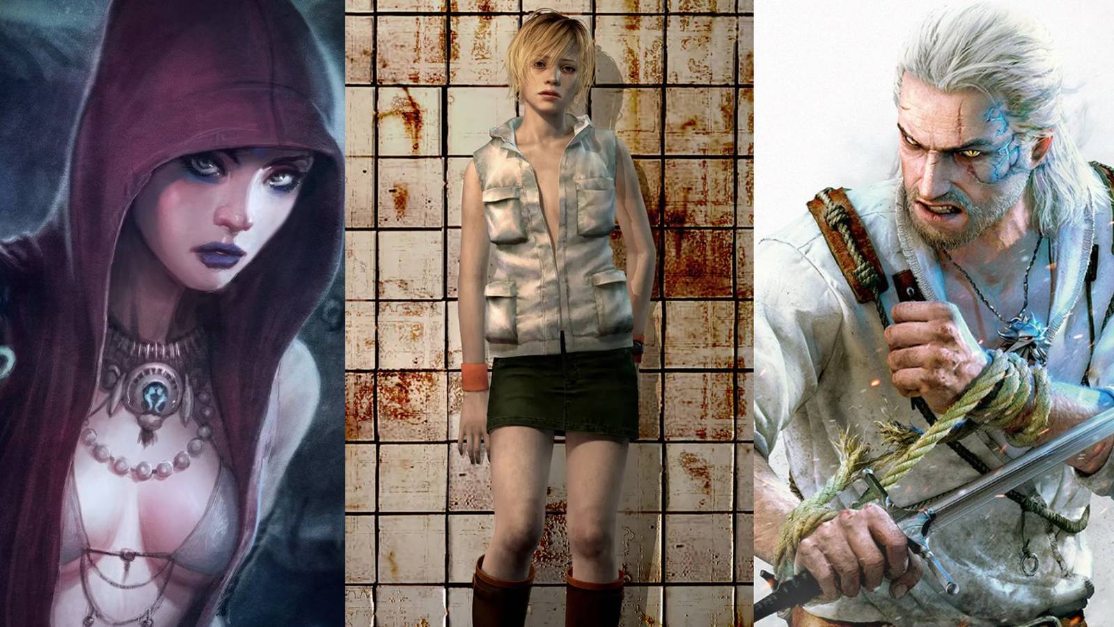 X Best Video Game Riddles, Ranked Split image Dragon Age Origins, Silent Hill 3, The Witcher 3