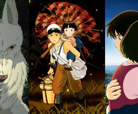 Split images featuring Princess Mononoke, Grave of the Fireflies and Tales from Earthsea