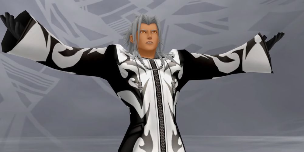 Xemnas in the final phase of his boss fight at the end of Kingdom Hearts 2