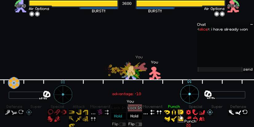 Players fighting in Your Only Move Is HUSTLE