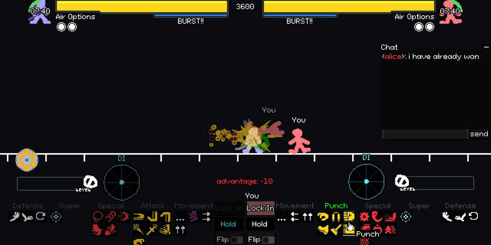 Players fighting in Your Only Move Is HUSTLE