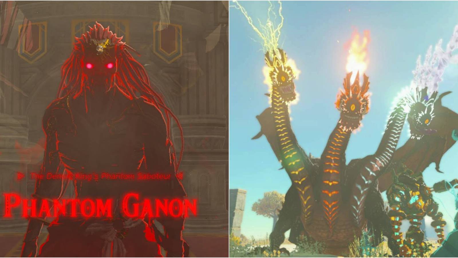 Phantom Ganon's introduction and title beside a King Gleeok