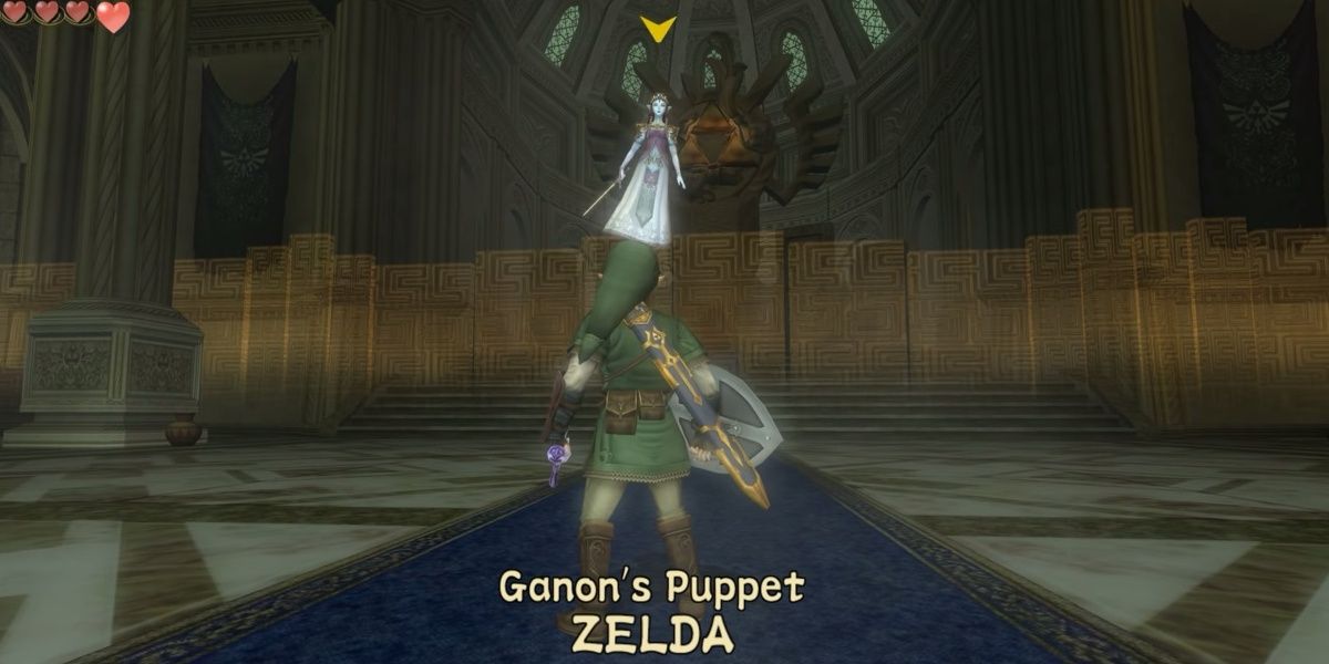 link getting ready to fight ganon-posessed zelda in twilight princess