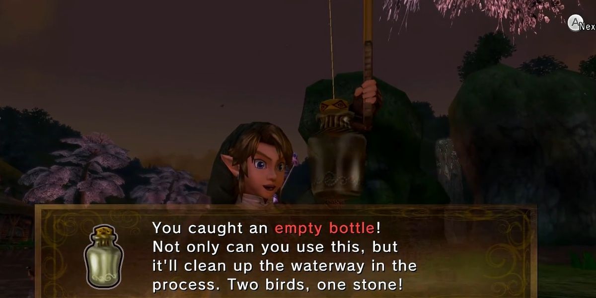 link with a bottle in twilight princess