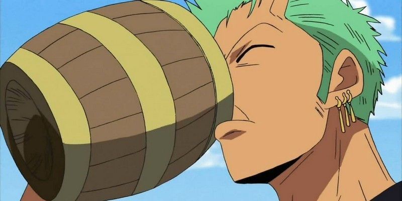 zoro drinking alcohol