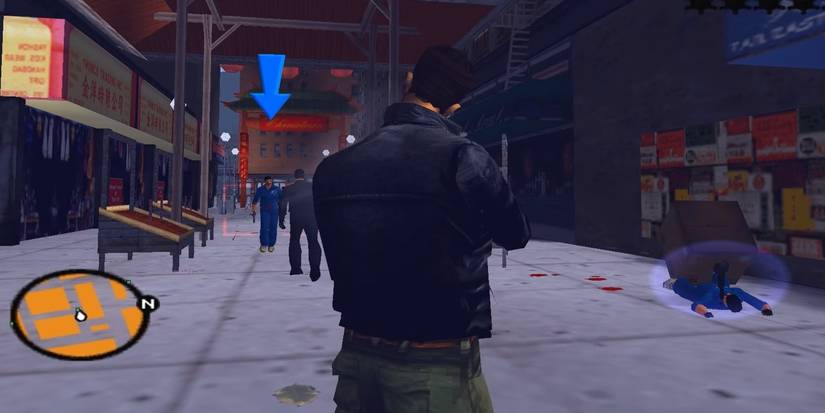 claude from gta3 firing a weapon