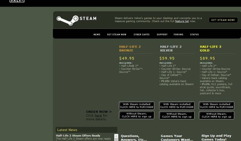 first steam client from 2003