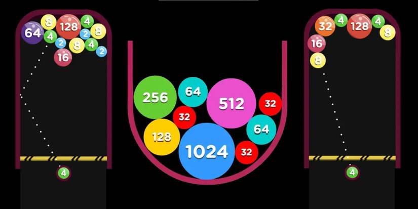 1024 bubble merger puzzle game