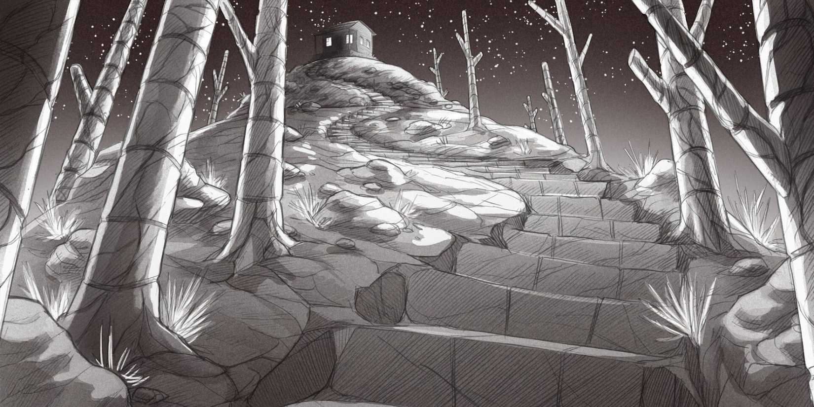 A path to a house in Slay the Princess