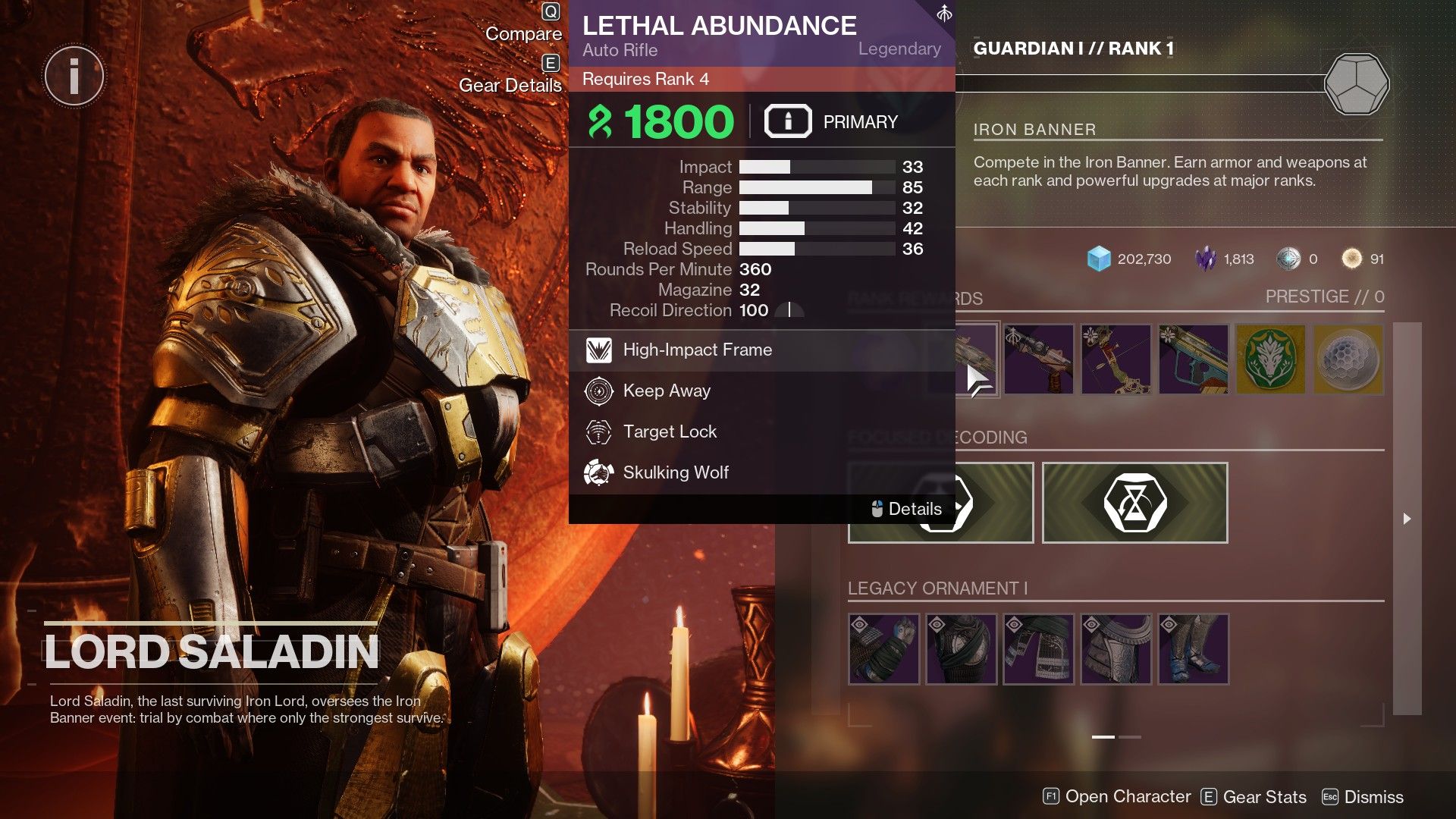 The Lethal Abundance roll from Lord Saladin in Destiny 2