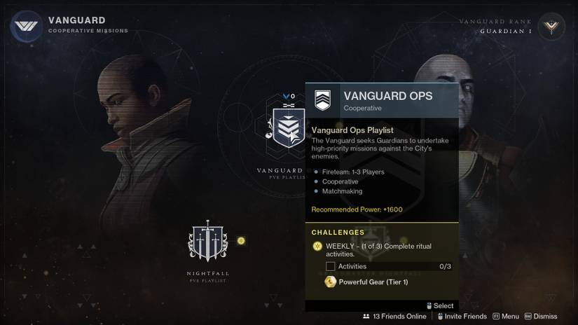 Vanguard Op ritual activity in Destiny 2