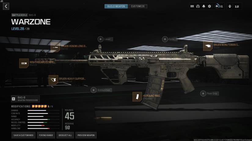 A mid-range BAS B setup for Warzone