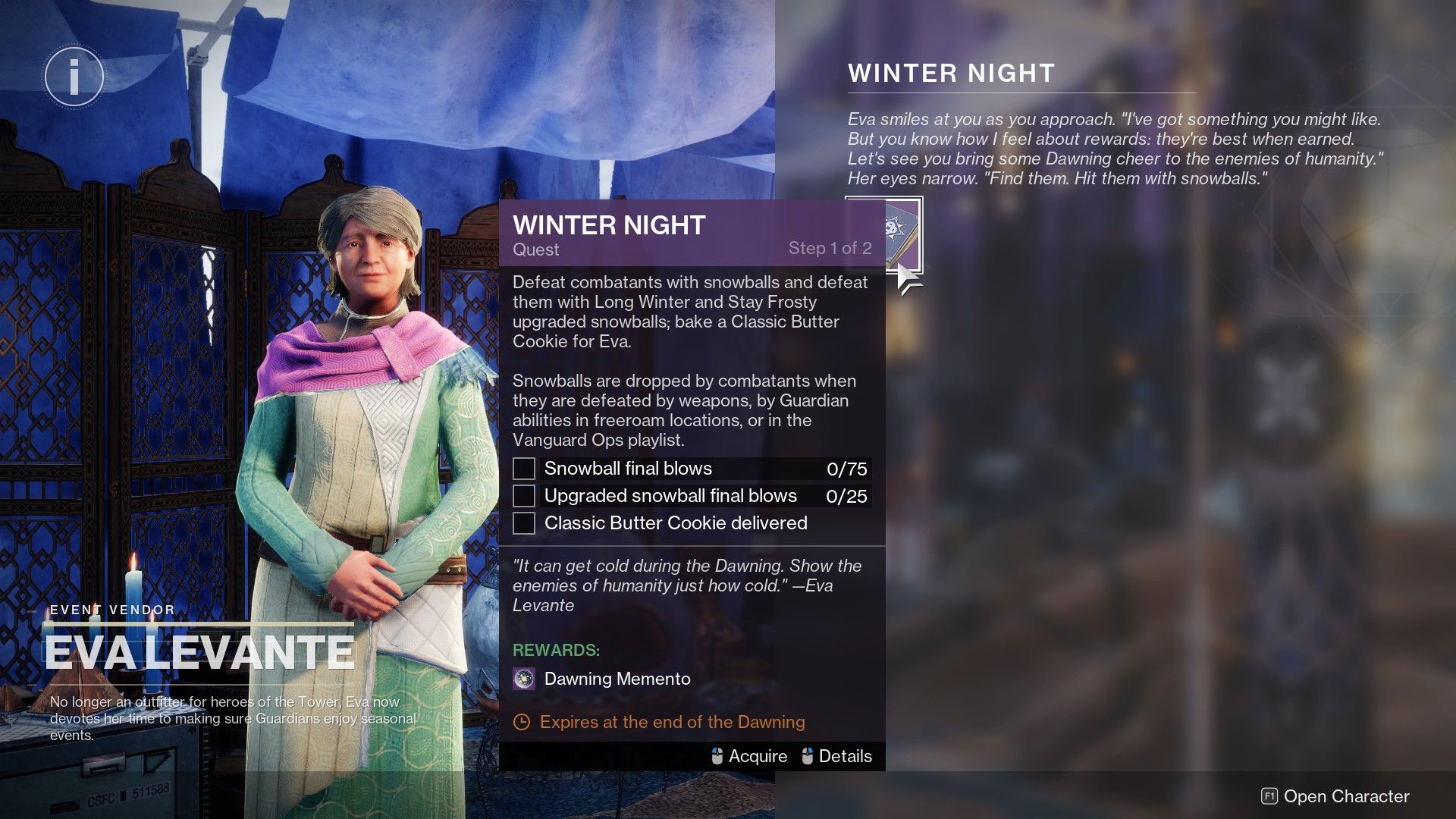The Winter Night quest in Destiny 2