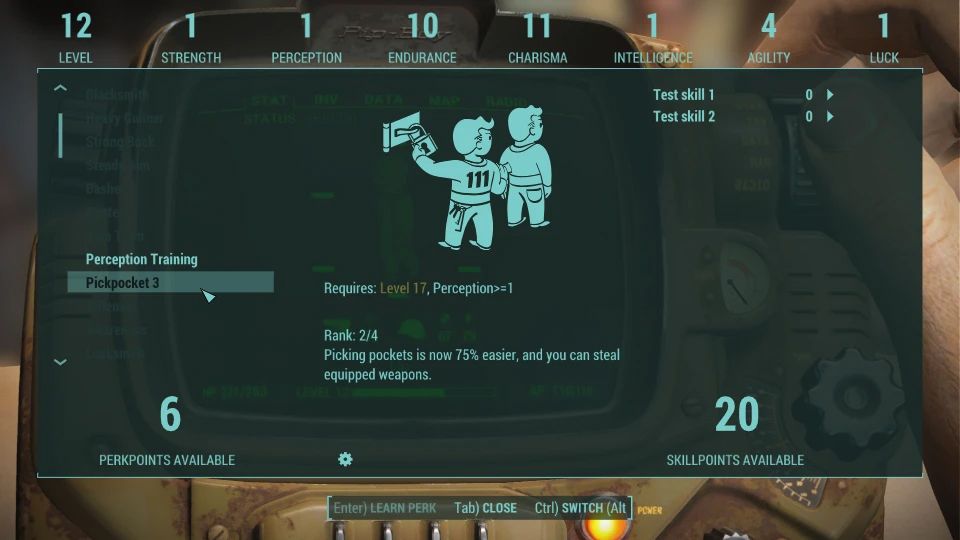 fallout cascadia perks skills