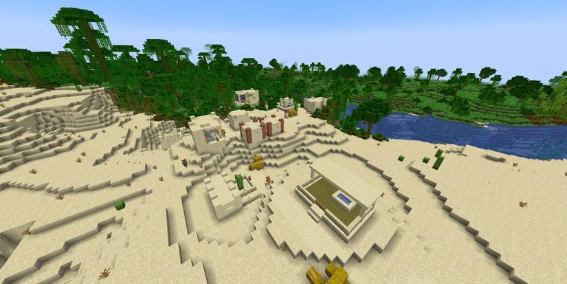 Desert village with well and blacksmith