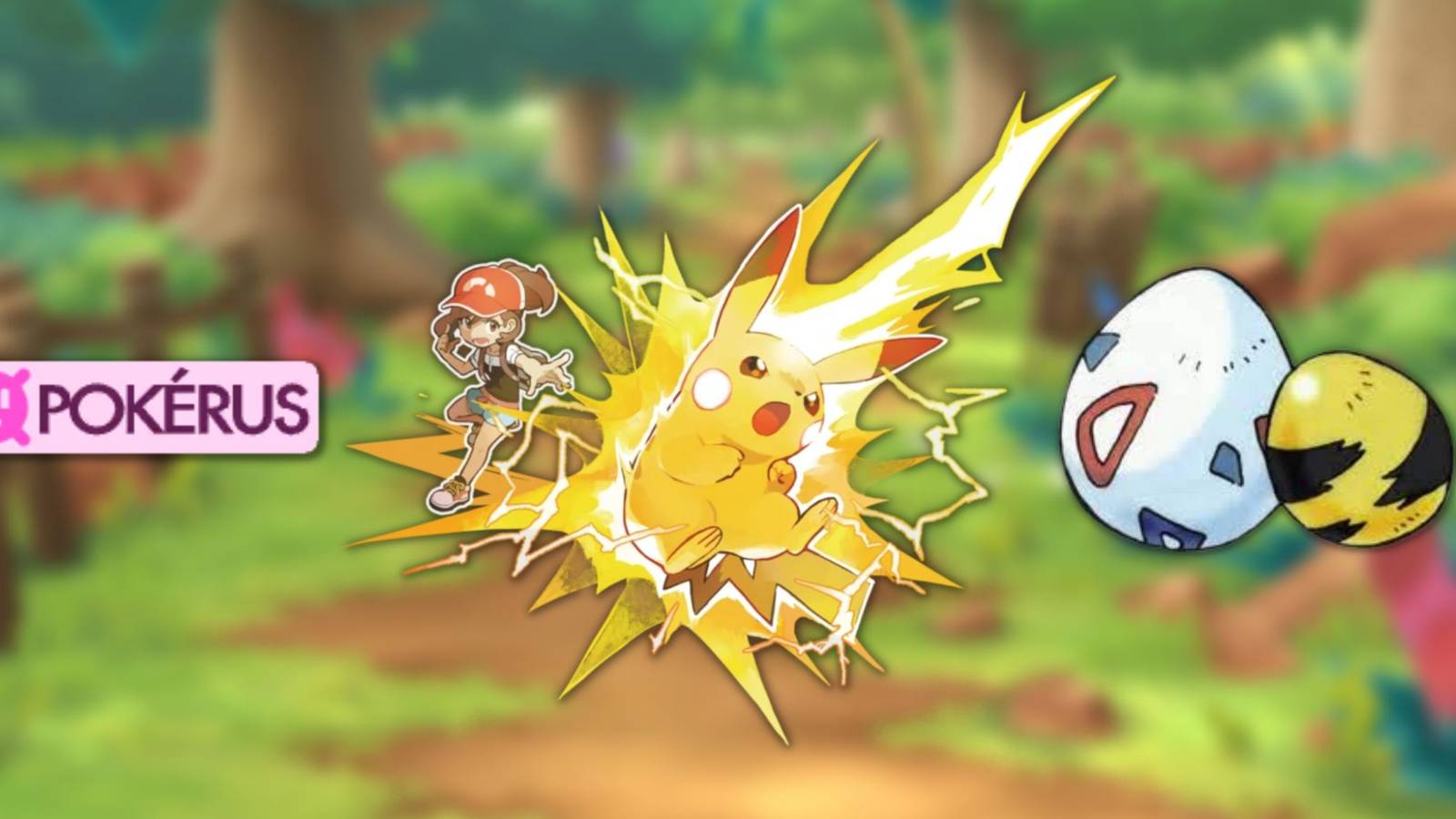 A collage of some hidden mechanics featured in the Pokemon Game Series: Pokerus, Same-Type Attack Bonus and Special Breeding Traits.