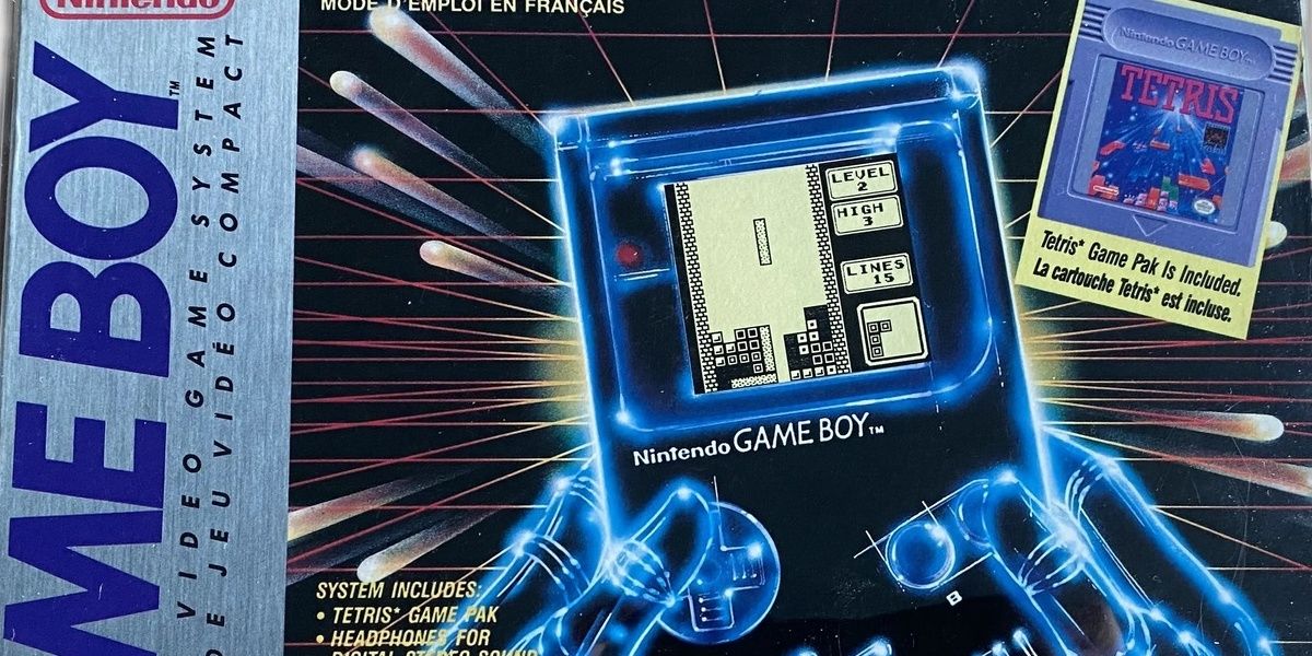 a gameboy box with tetris pack-in