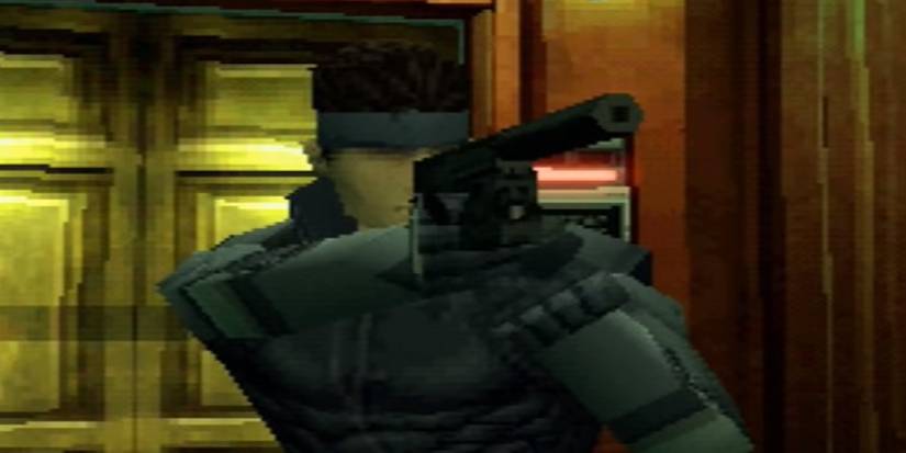 snake pointing a gun towards mantis in mgs1