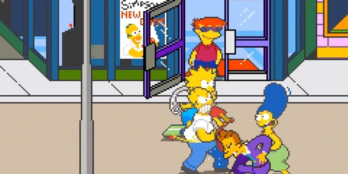 4-player action from the simpsons arcade game