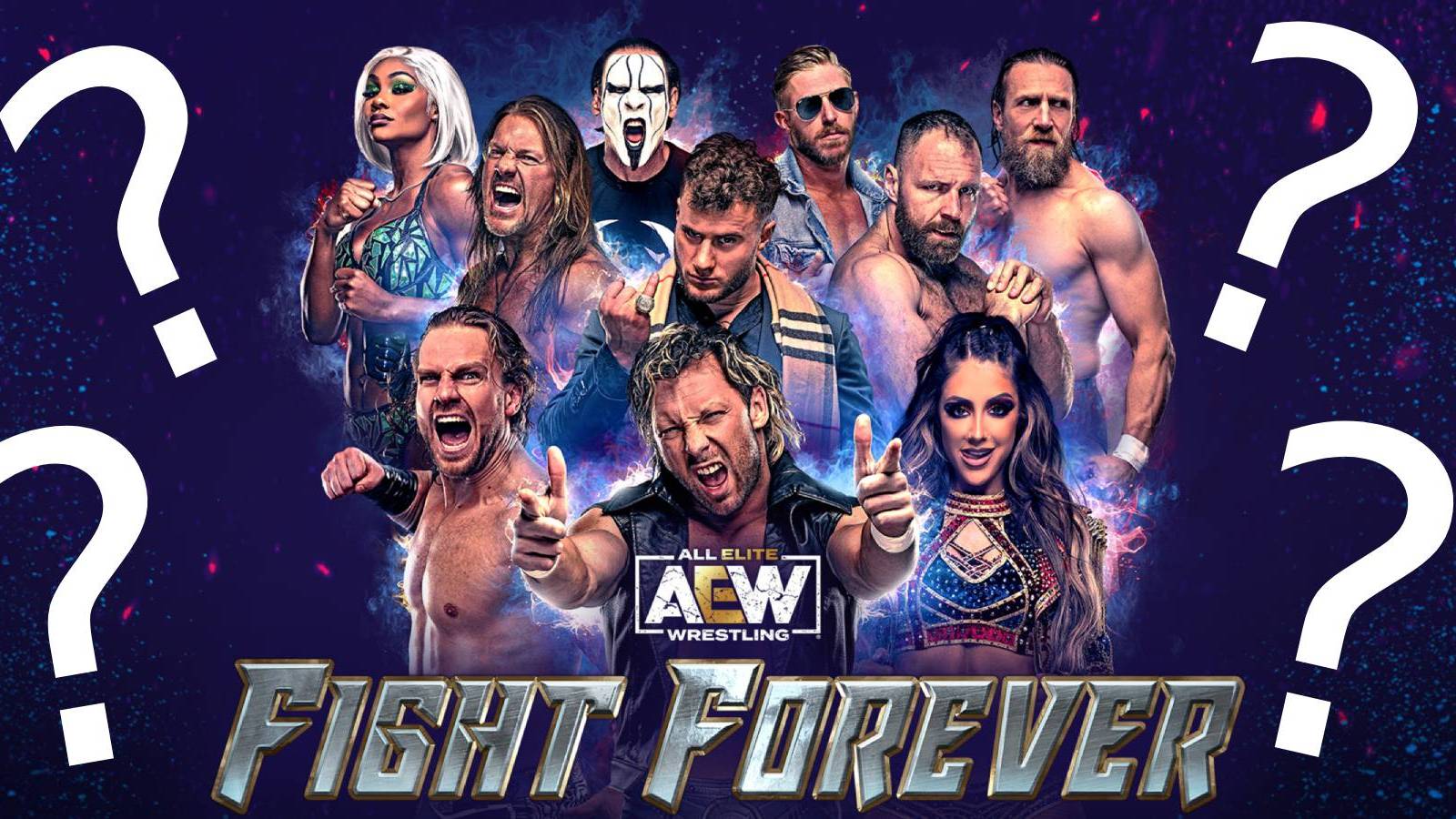 AEW: Fight Forever title art with question marks
