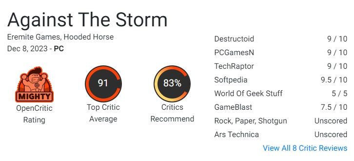 against the storm review score