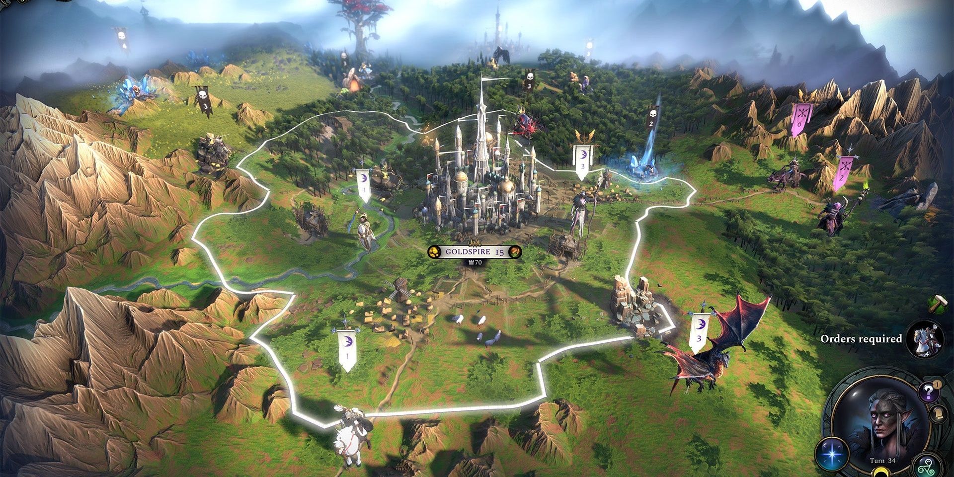 An image of a map in Age of Wonders 4 