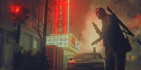 An empty street in Alan Wake 2