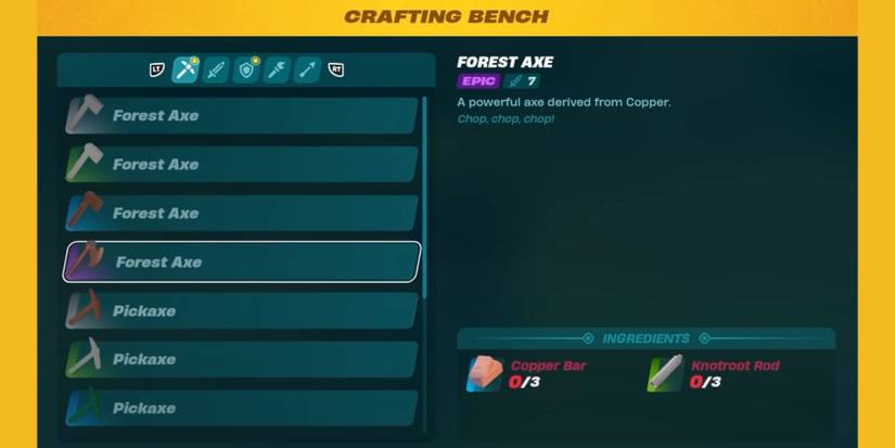 Axes in Lego Fortnite