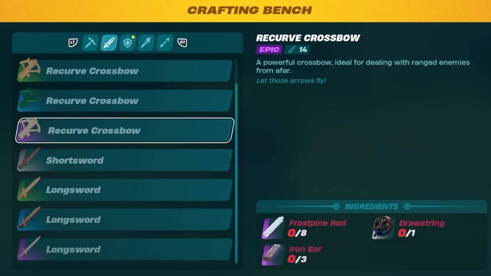 Recurve Crossbows in Lego Fortnite