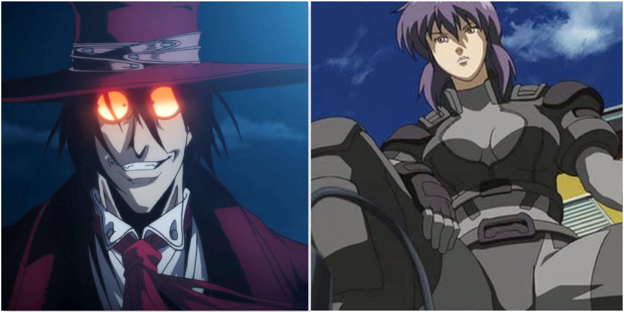 Alucard in Hellsing Ultimate and Motoko in Ghost in the Shell