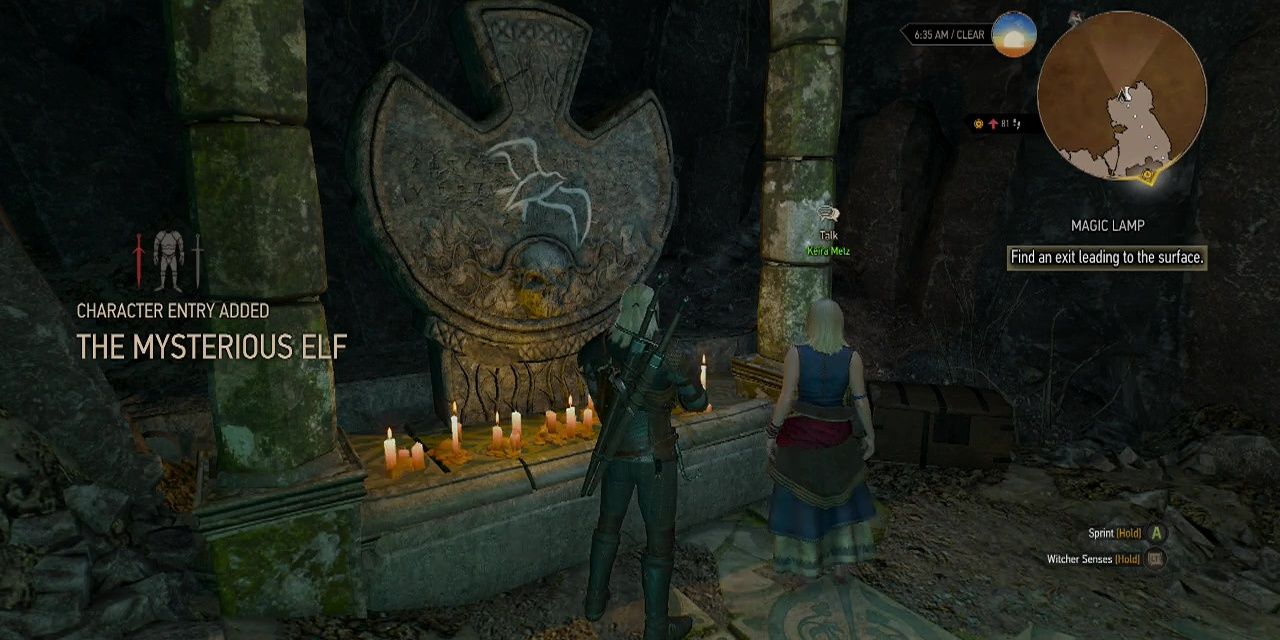 An elven shrine in The Witcher 3: Wild Hunt