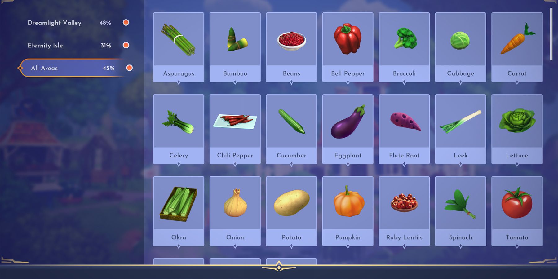 any vegetable in disney dreamlight valley