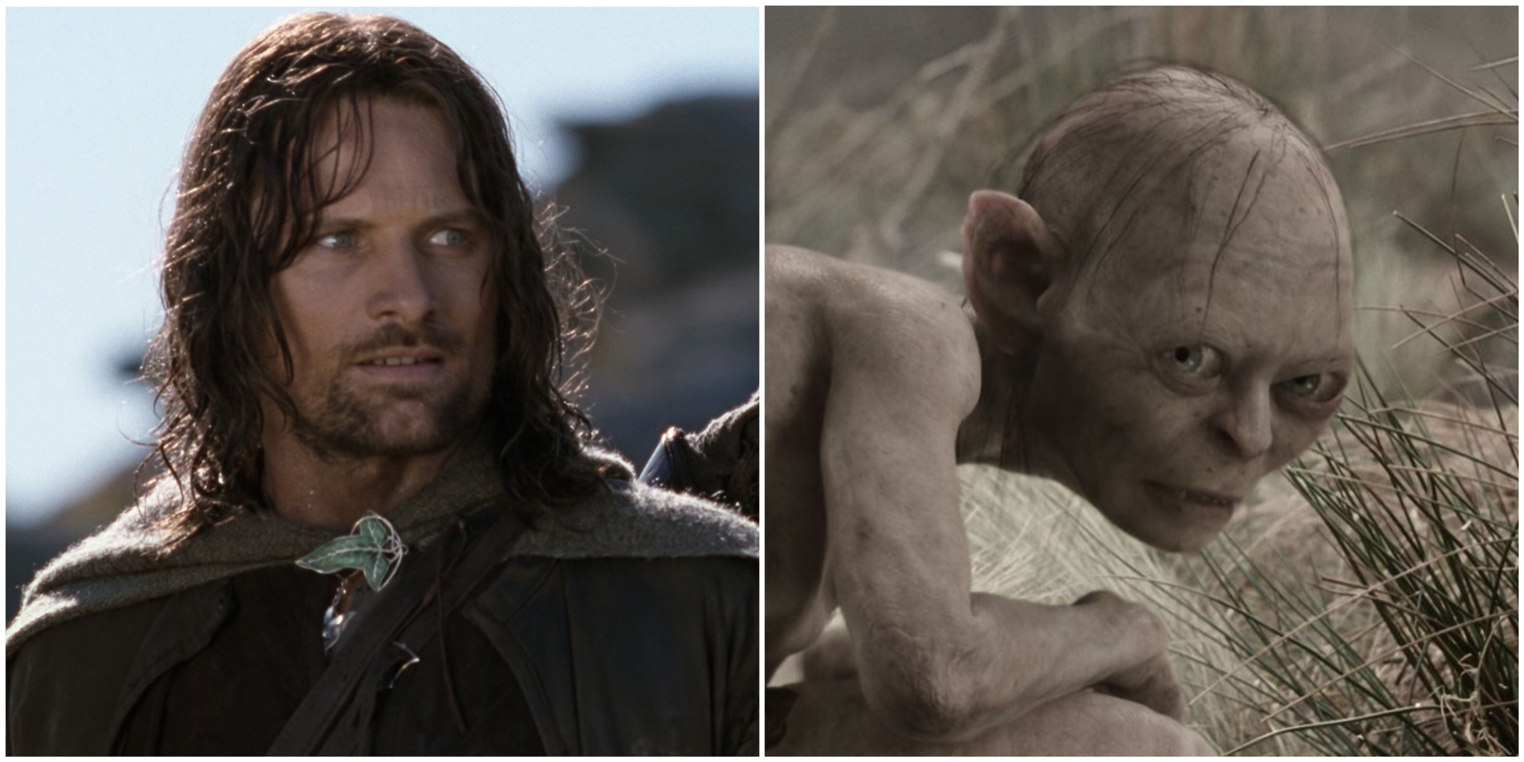Aragorn and Gollum in The Lord of the Rings: The Two Towers