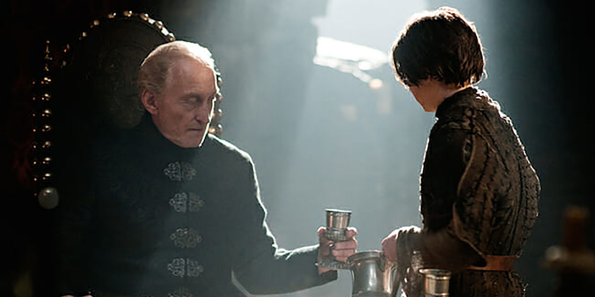 Arya Stark serving Tywin Lannister in Game of Thrones.