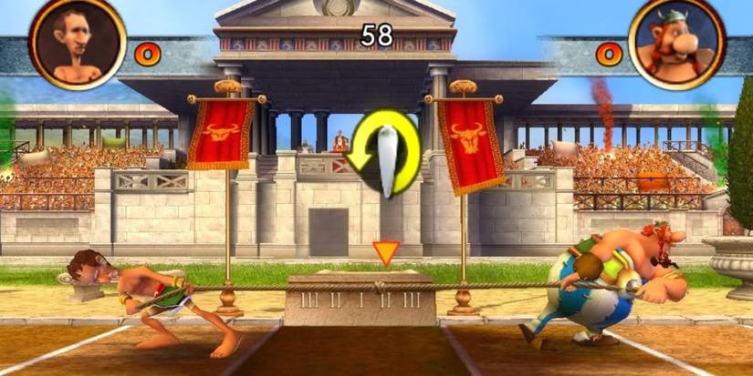 Asterix At The Olympic Games tug of war battle