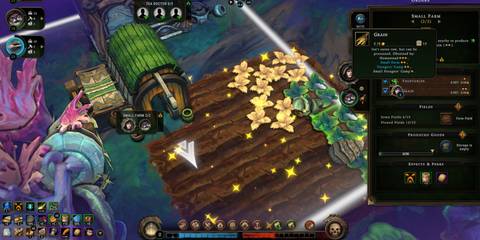 Humans gathering grain