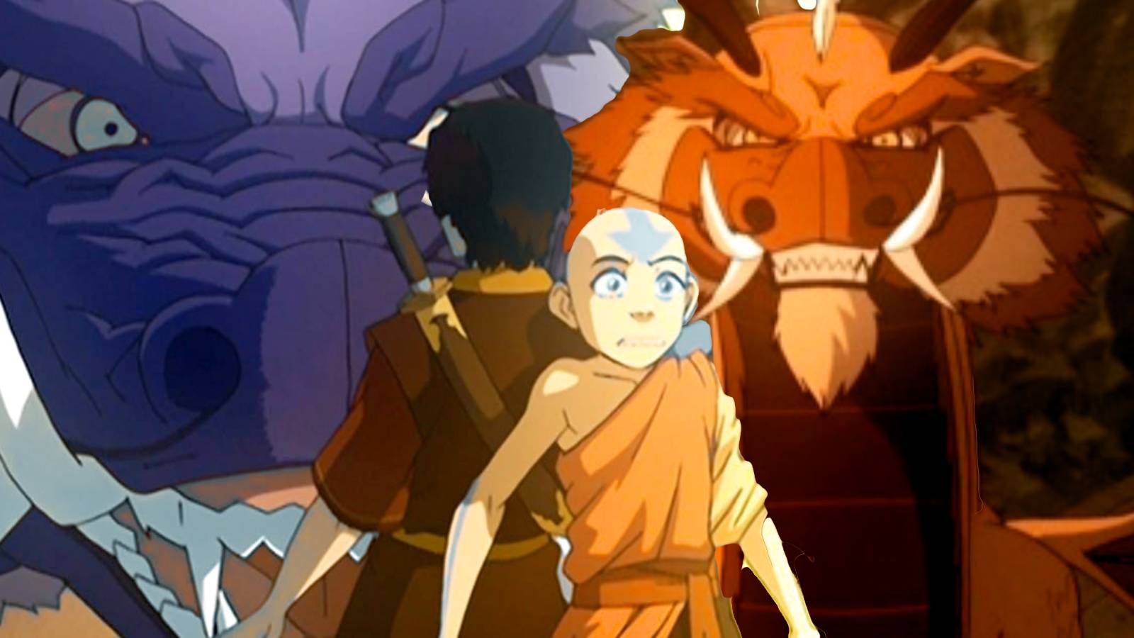 Avatar Aang and Zuko with Dragons