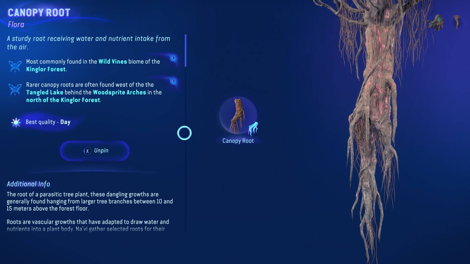 avatar frontiers of pandora canopy root location