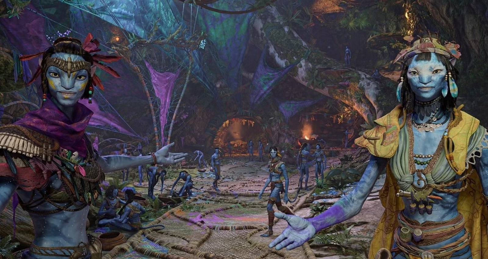 Two characters welcoming the player