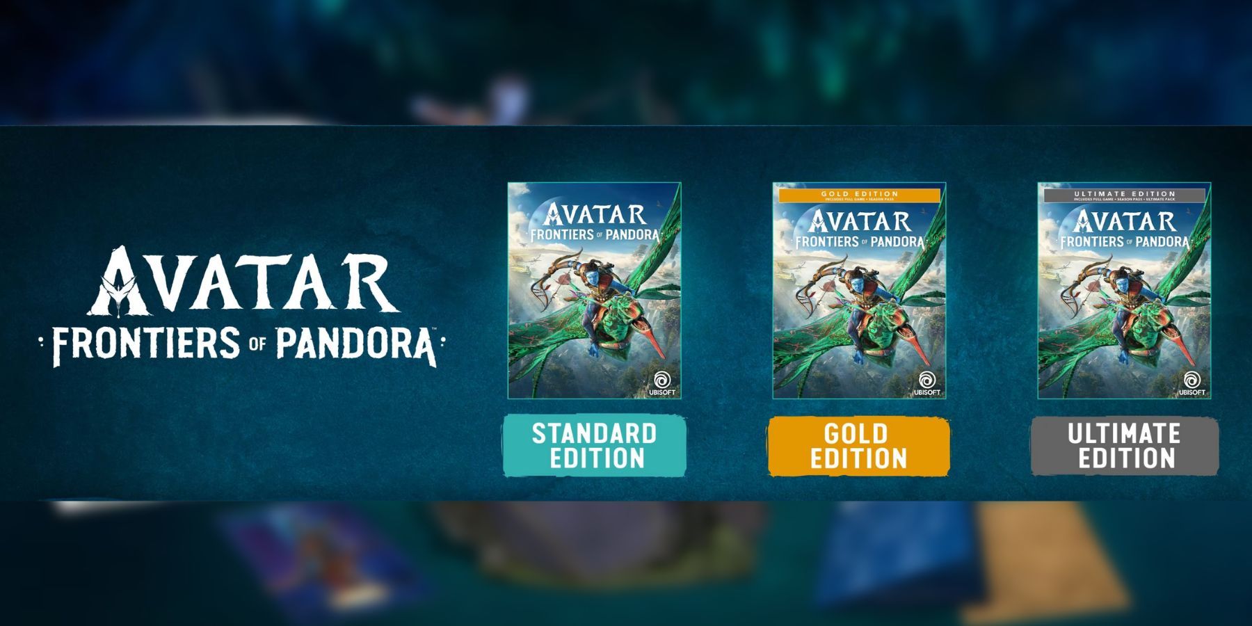 todas as três edições principais de Avatar Frontiers of Pandora.
