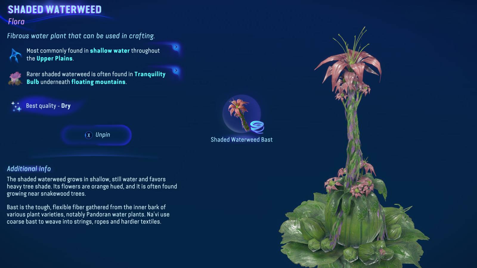 avatar frontiers of pandora shaded waterweed location