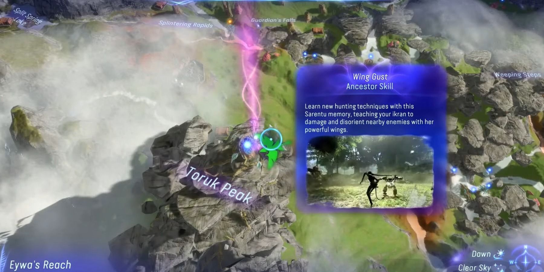 avatar frontiers of pandora wing gust skill map location