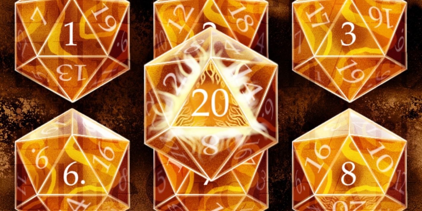 Baldur's Gate 3 dice with a Fireball aesthetic
