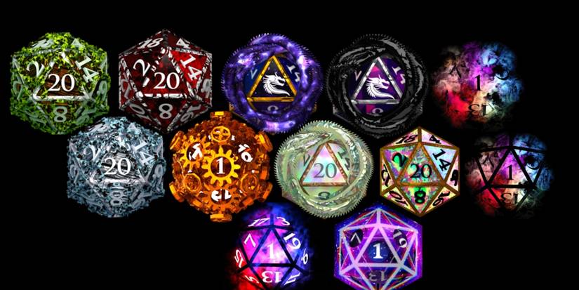 Baldur's Gate 3 dice with numerous different aesthetics