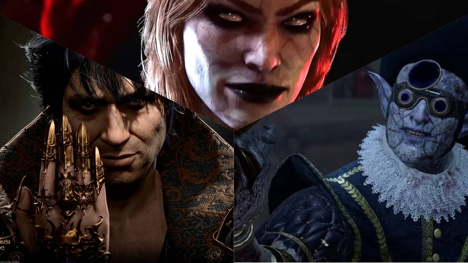 Split Image With Gortash, Malus Thorm, and Orin - 3 Villains From Baldur's Gate 3